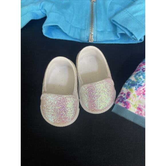 American Girl Truly Me MEET OUTFIT Blue Floral Dress Jacket Shoes NO DOLL - Picture 4 of 9